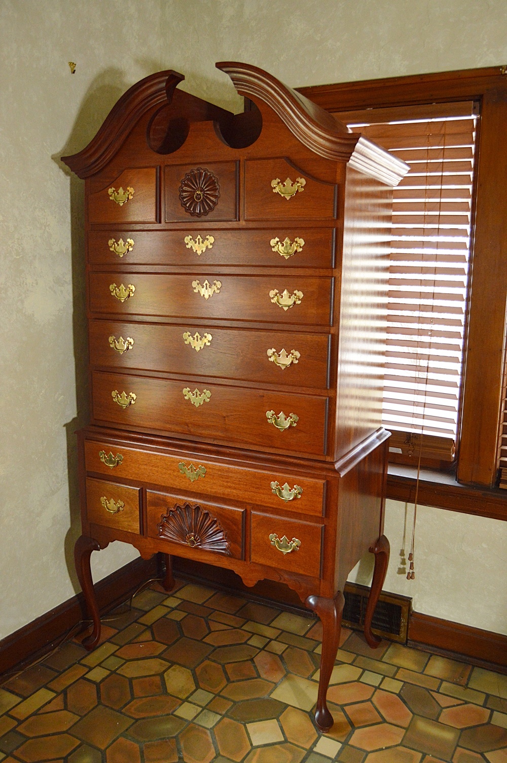 The Bartley Collection Queen Anne Style Mahogany Highboy