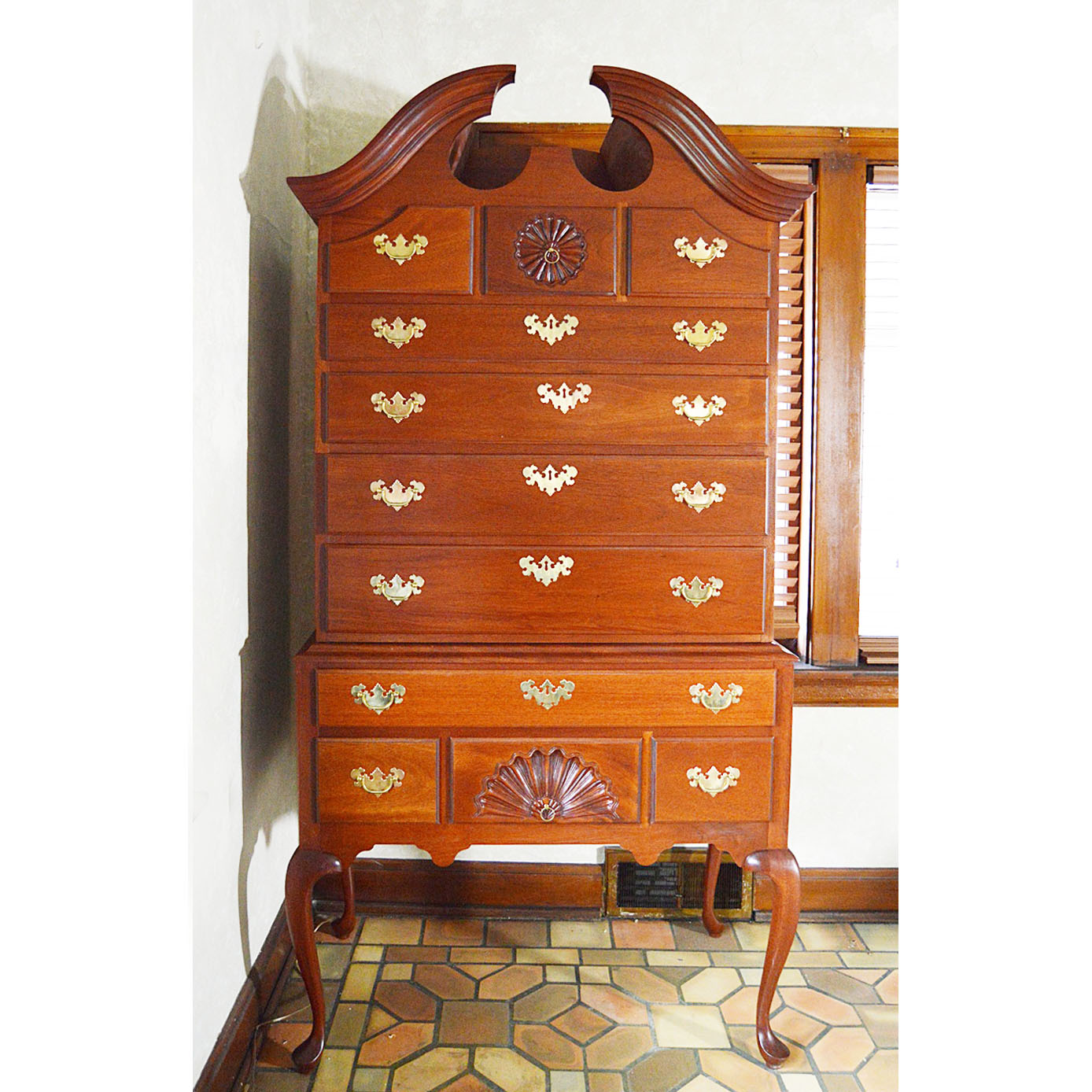 The Bartley Collection Queen Anne Style Mahogany Highboy