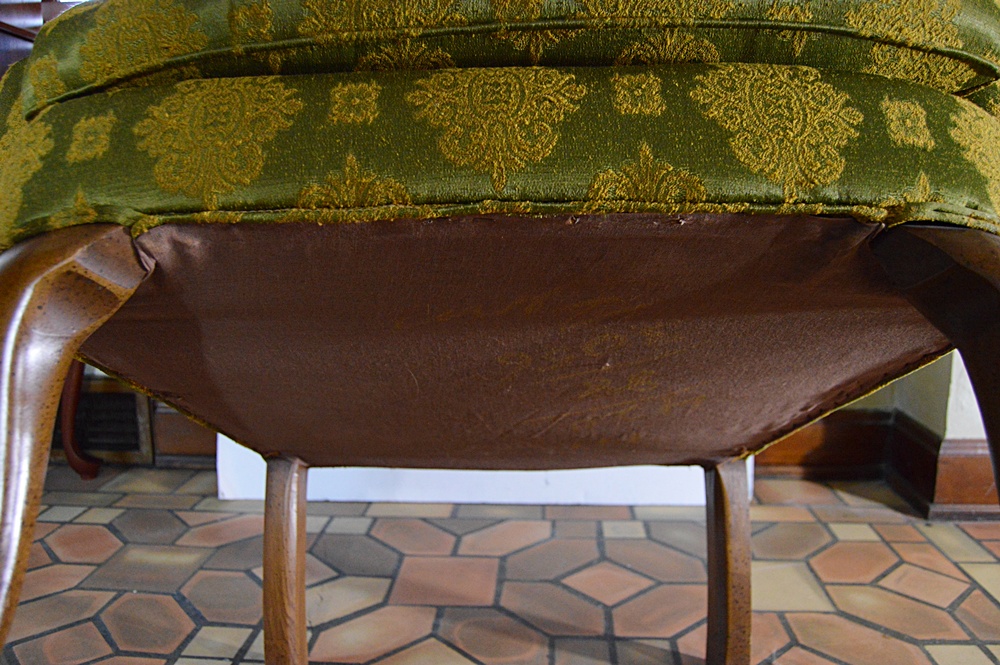 Queen Anne Style Wingback Chair with Chinoiserie Silk Upholstery