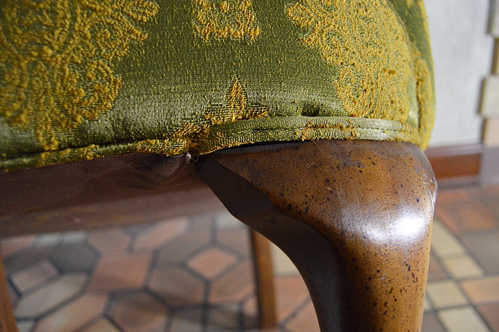 Queen Anne Style Wingback Chair with Chinoiserie Silk Upholstery