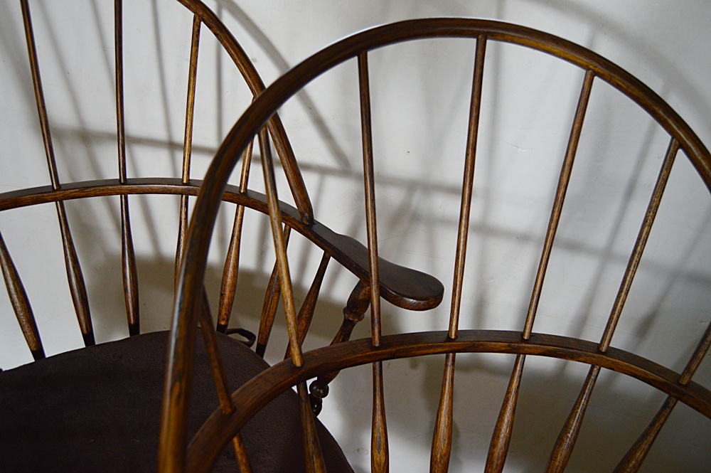 Pair of Mahogany Windsor Style Armchairs