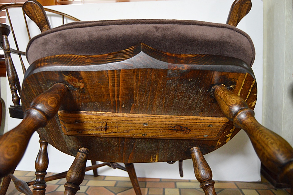Pair of Mahogany Windsor Style Armchairs