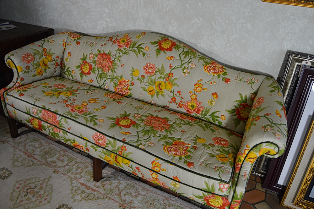 Chippendale Style Camel Back Sofa