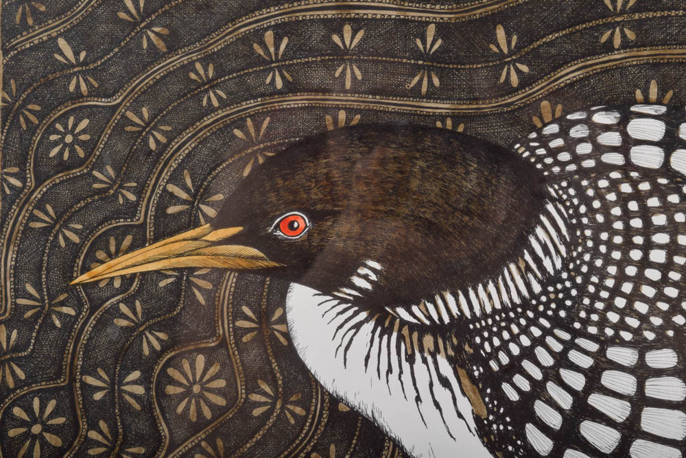 Yvonne Davis Signed Etching "Circle of Loons"