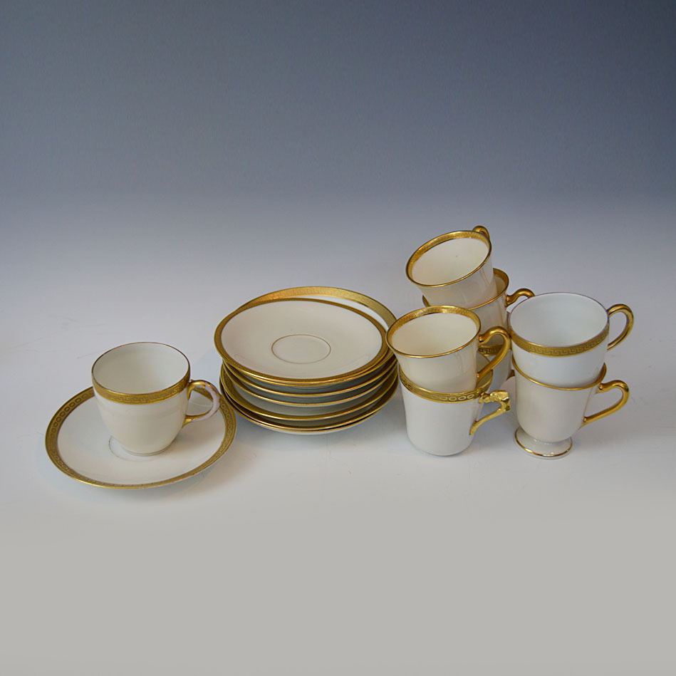 French Limoges China Demitasse Cups and Saucers