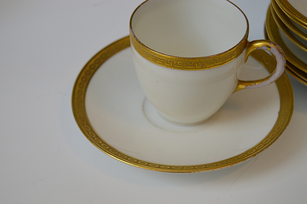 French Limoges China Demitasse Cups and Saucers
