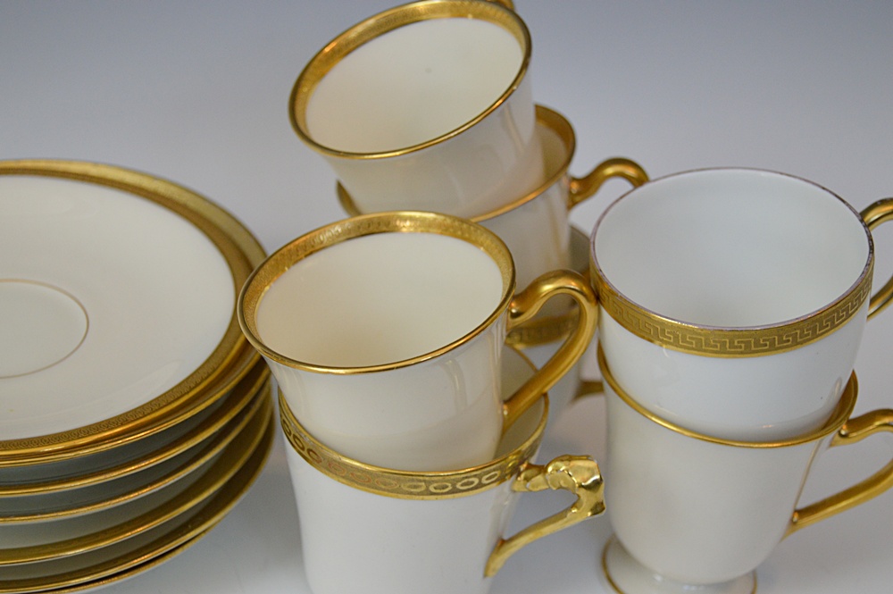 French Limoges China Demitasse Cups and Saucers
