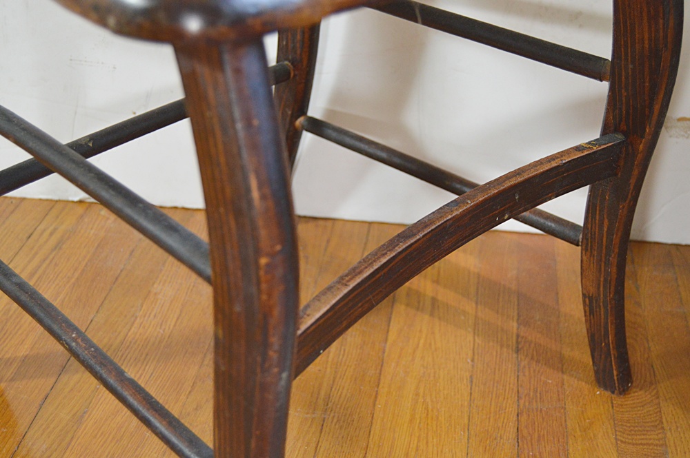 Antique Mid 19th Century Stenciled Cane Seat Side Chair