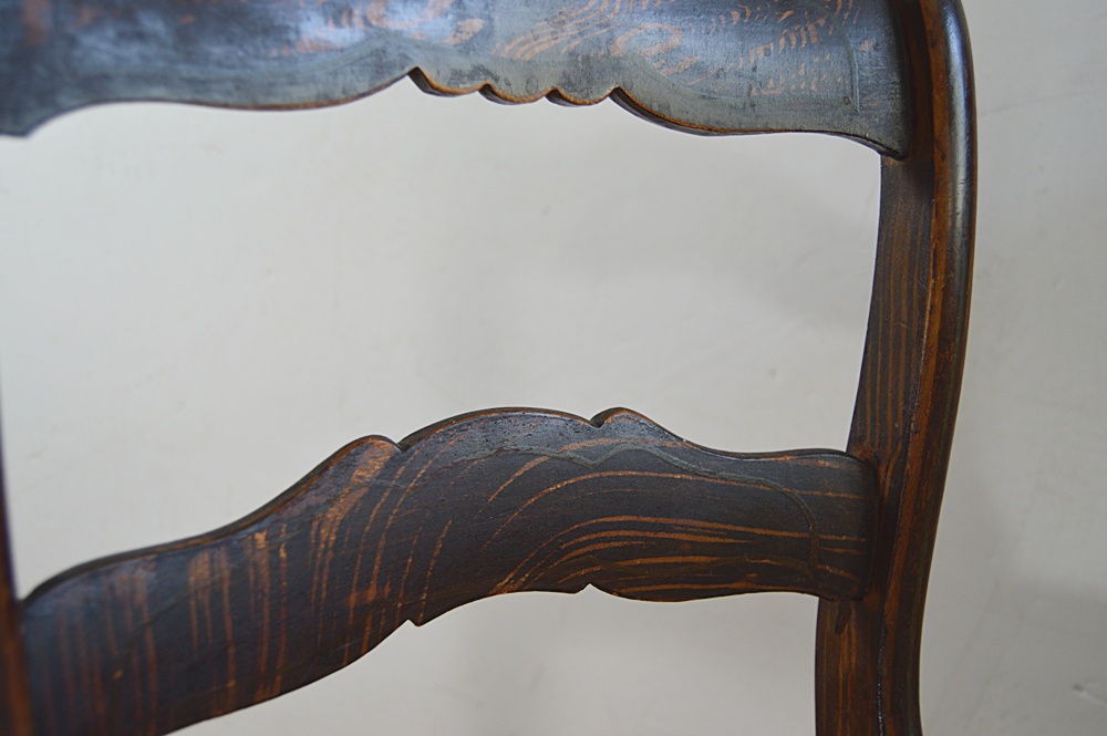 Antique Mid 19th Century Stenciled Cane Seat Side Chair