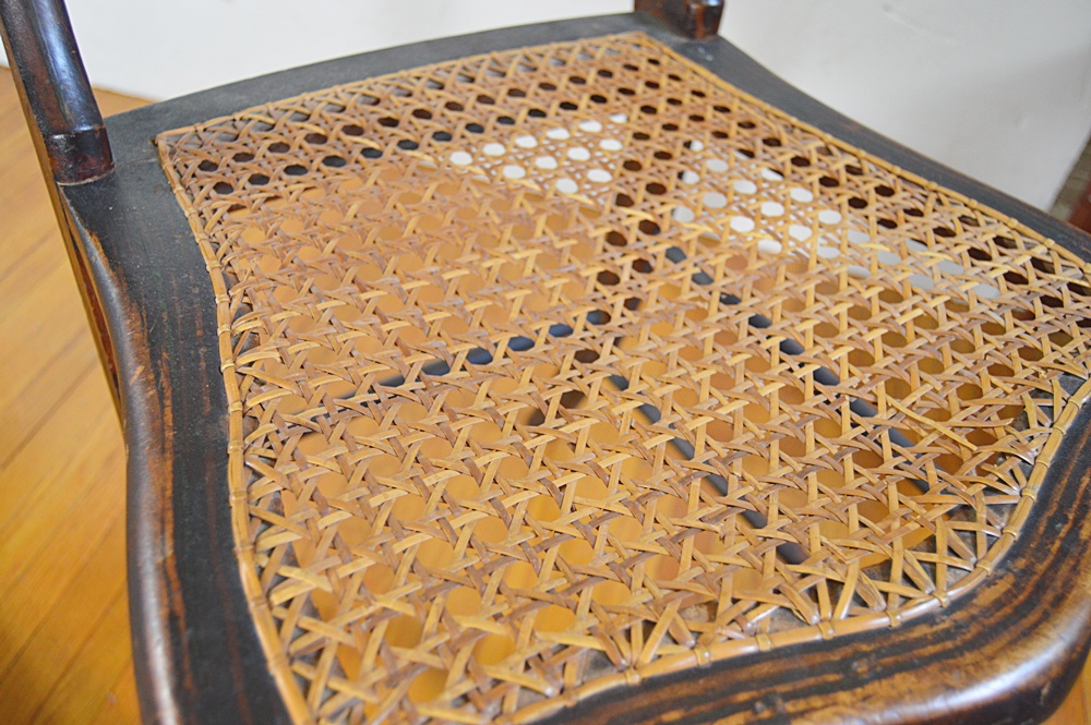 Antique Mid 19th Century Stenciled Cane Seat Side Chair