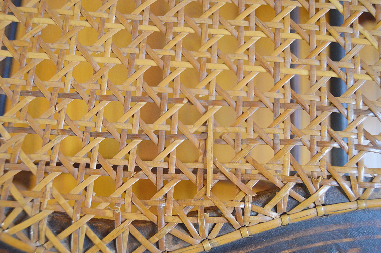 Antique Mid 19th Century Stenciled Cane Seat Side Chair