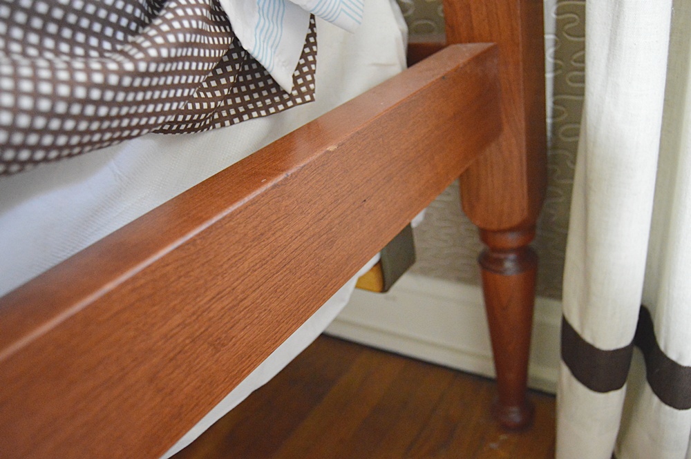 Reproduction Cherry Bed with Crewel Coverlet and Linens