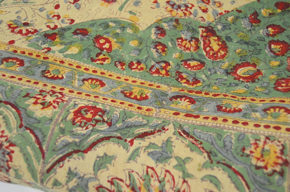 Indian Bedspread, Mexican Woven Rug and Baskets