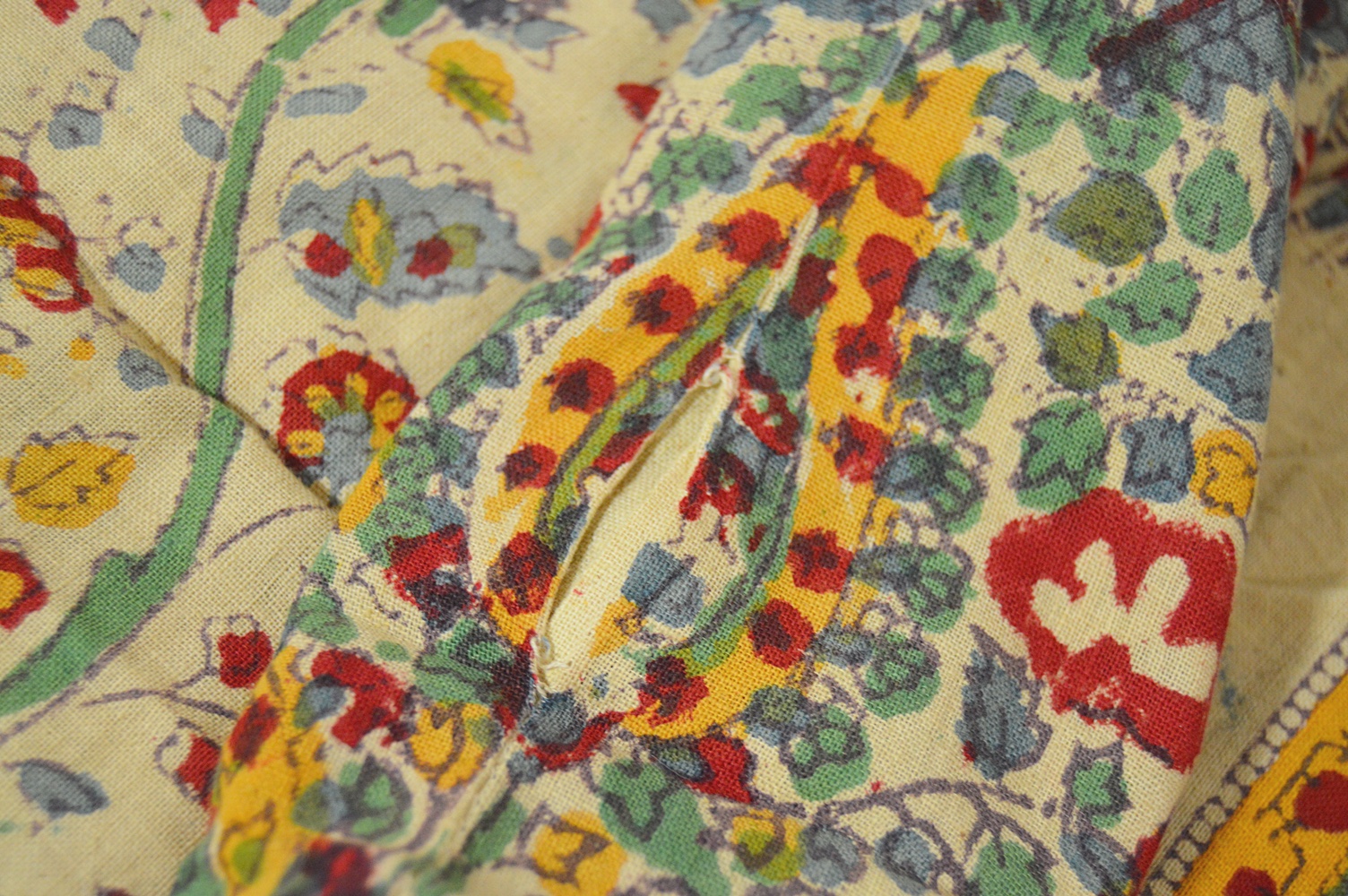 Indian Bedspread, Mexican Woven Rug and Baskets