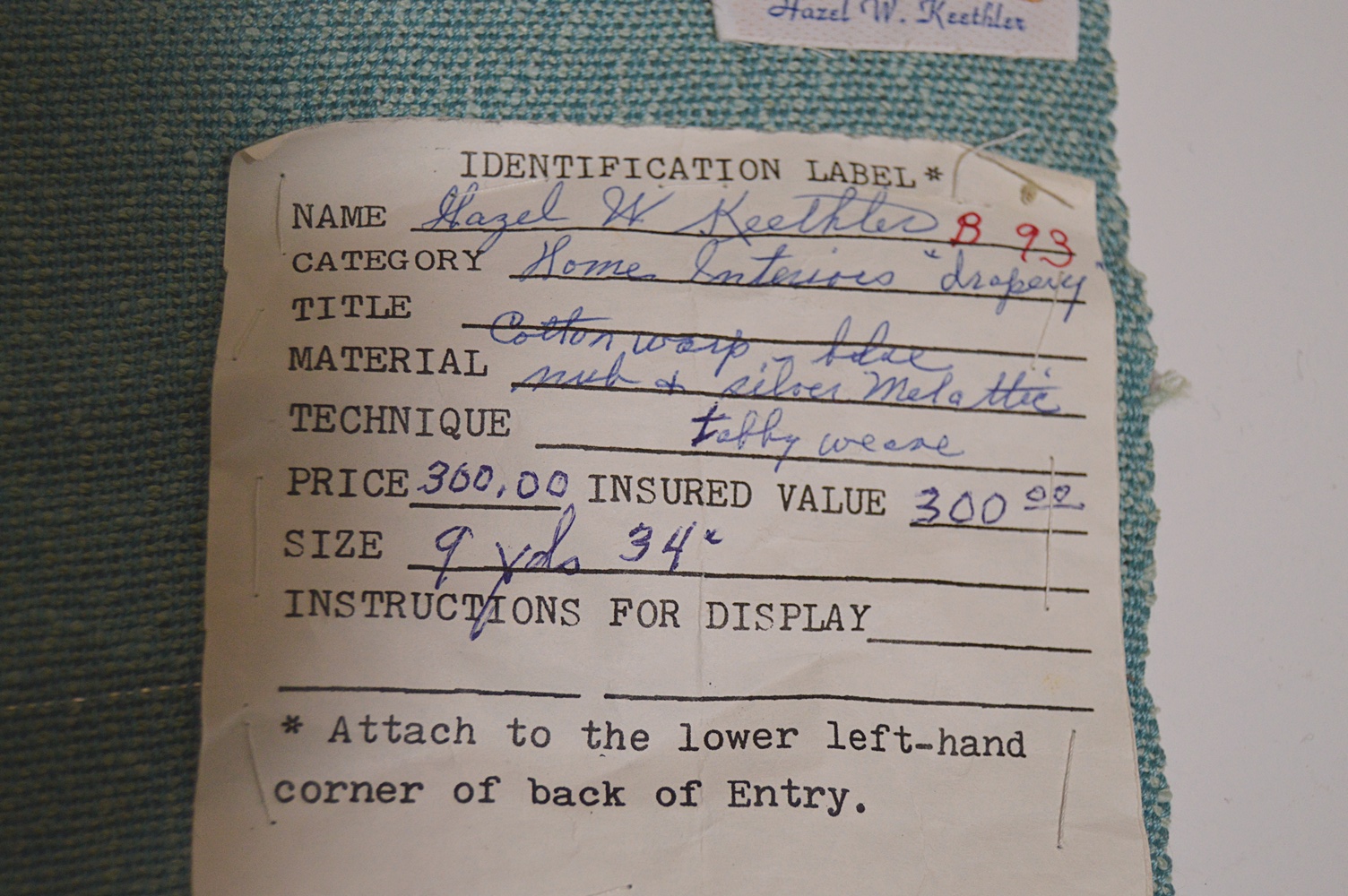 9 Yard Bolt of Handwoven Cotton Slub Fabric by Hazel Keethler