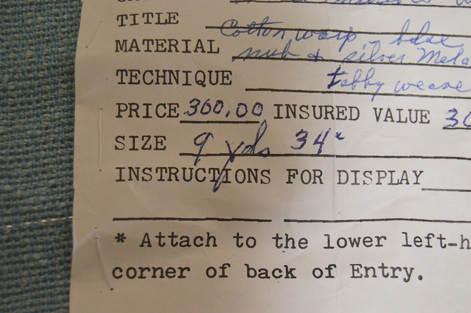 9 Yard Bolt of Handwoven Cotton Slub Fabric by Hazel Keethler