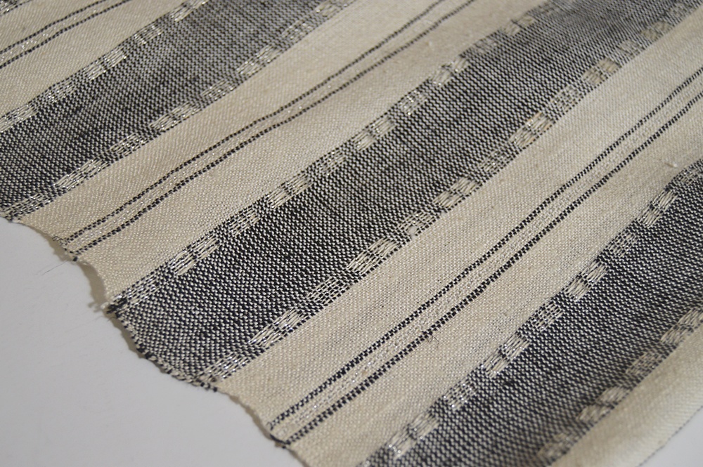 Bolt of Handwoven Striped Linen by Hazel Keethler
