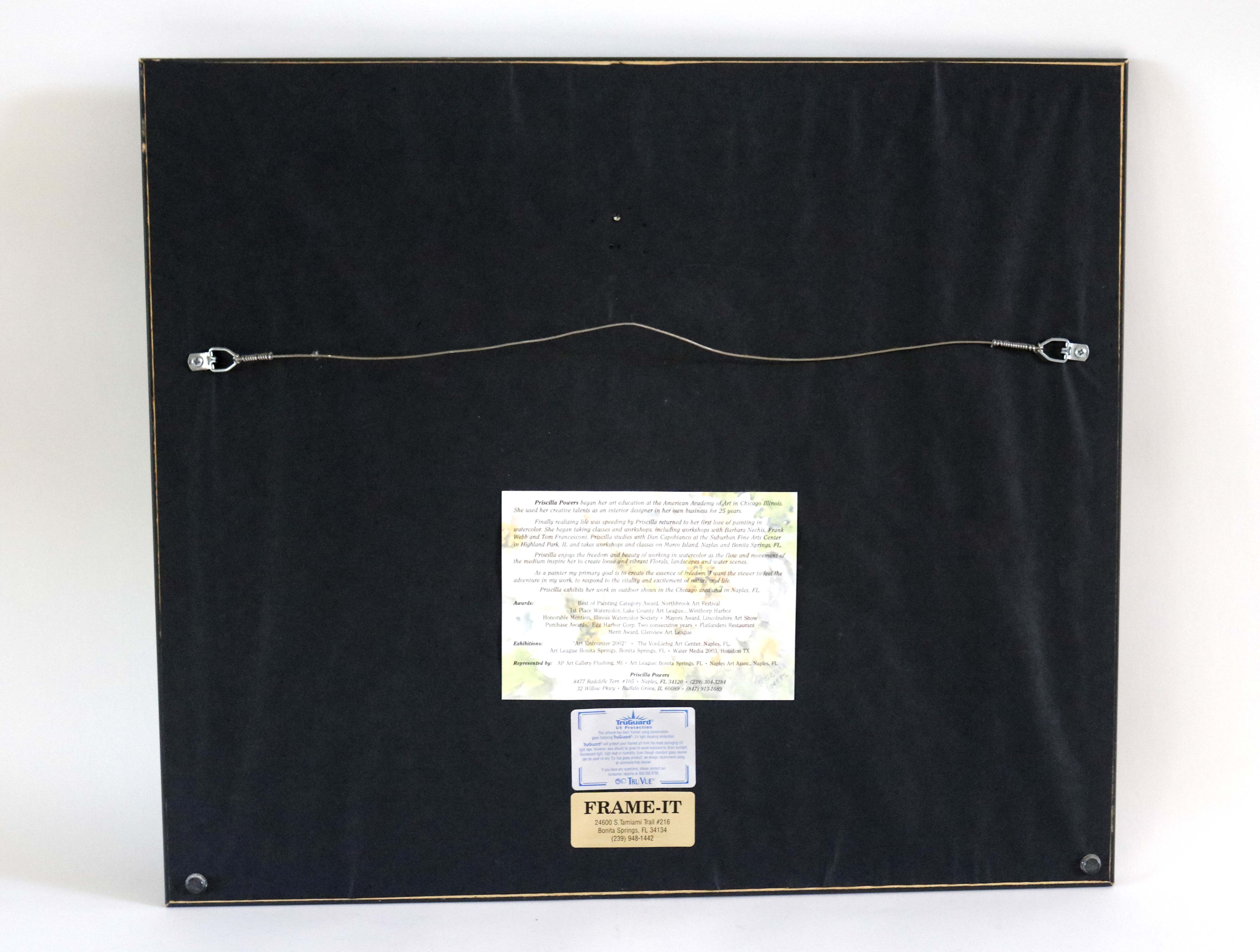 Framed Floral Watercolor Signed by Priscilla Powers