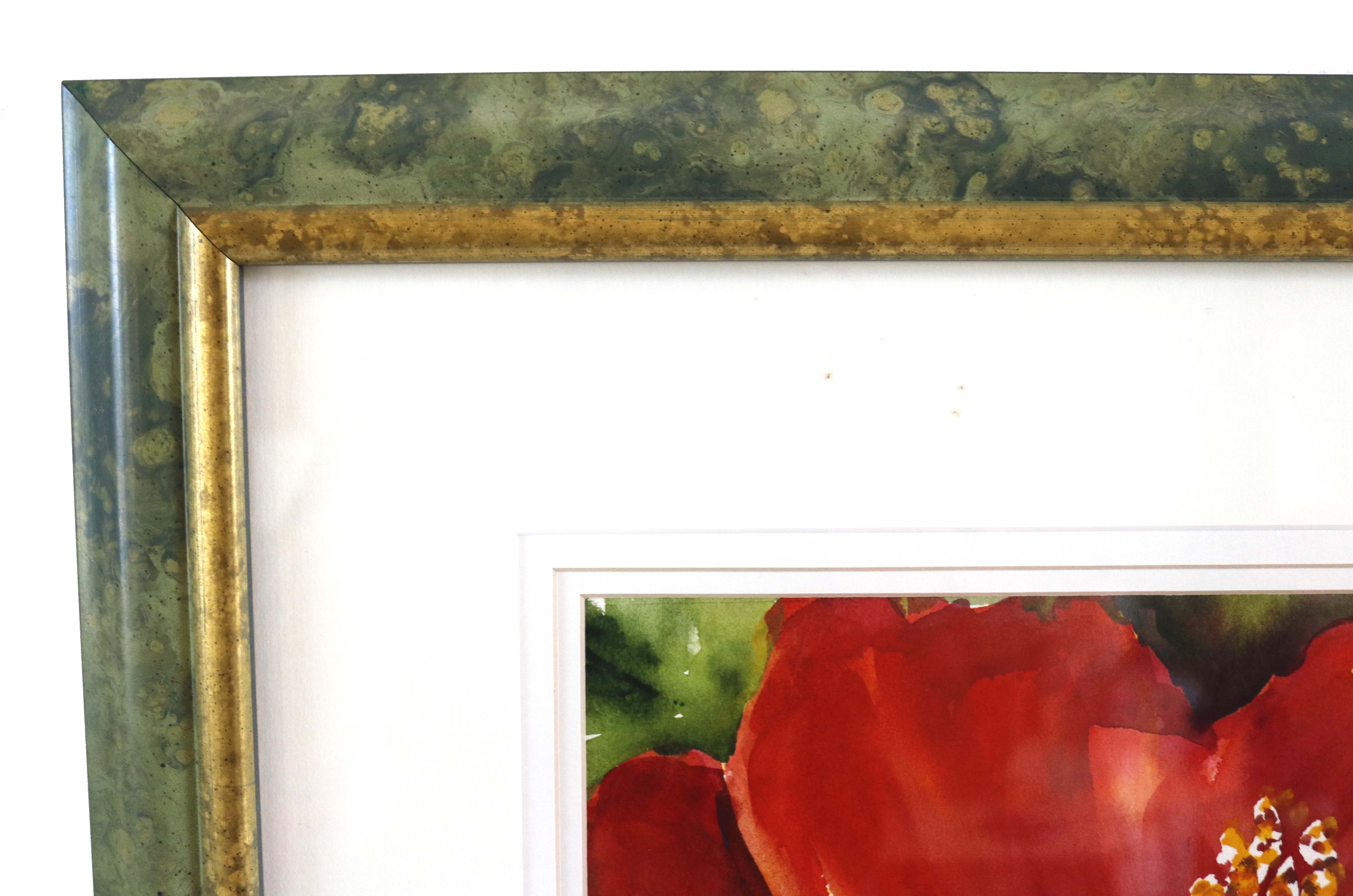 Framed Floral Watercolor Signed by Priscilla Powers
