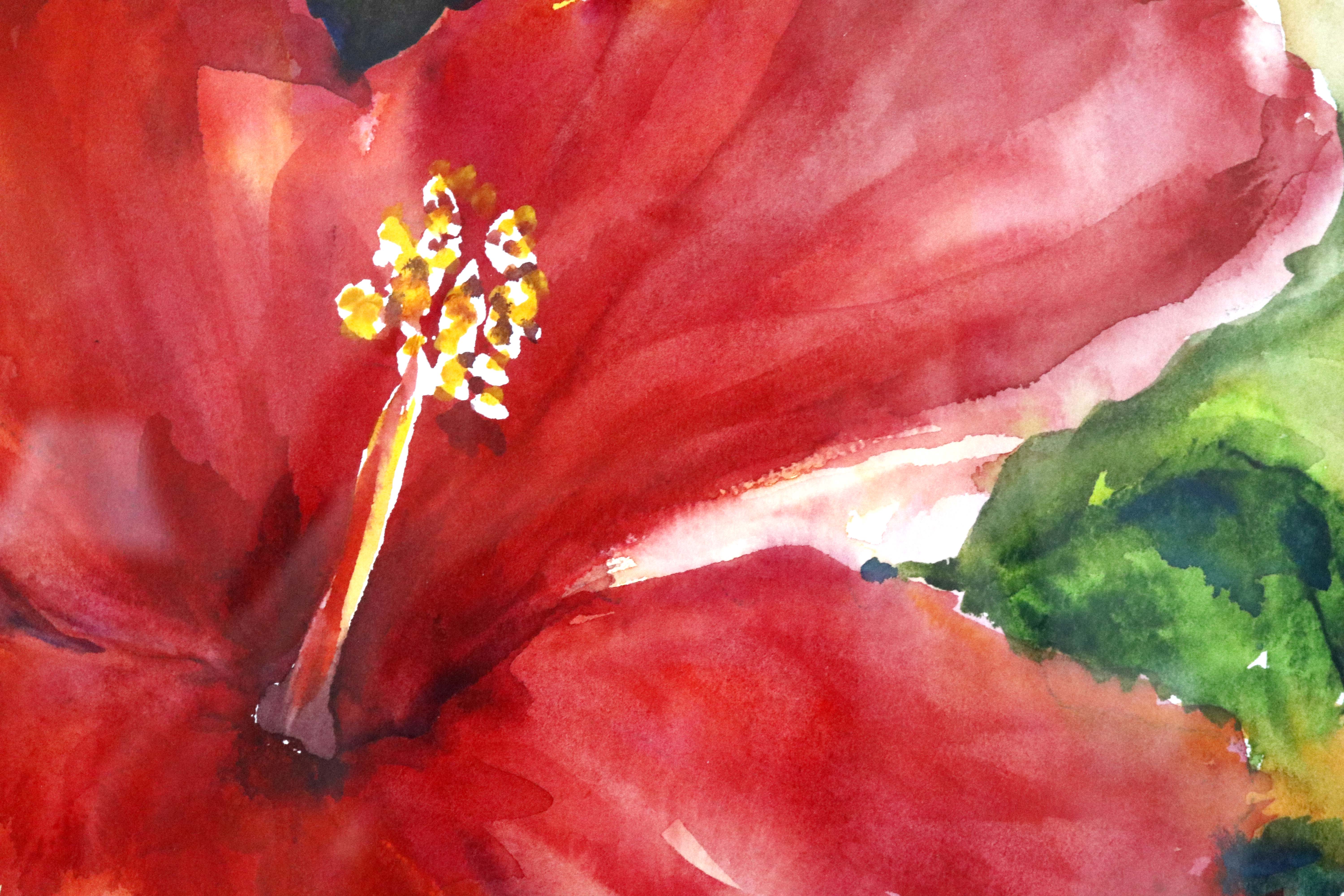 Framed Floral Watercolor Signed by Priscilla Powers