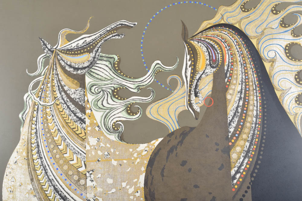 Tadashi Nakayama Woodblock Print "Eastern Blue (B)"