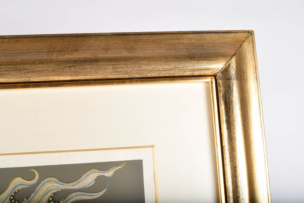 Tadashi Nakayama Woodblock Print "Eastern Blue (B)"