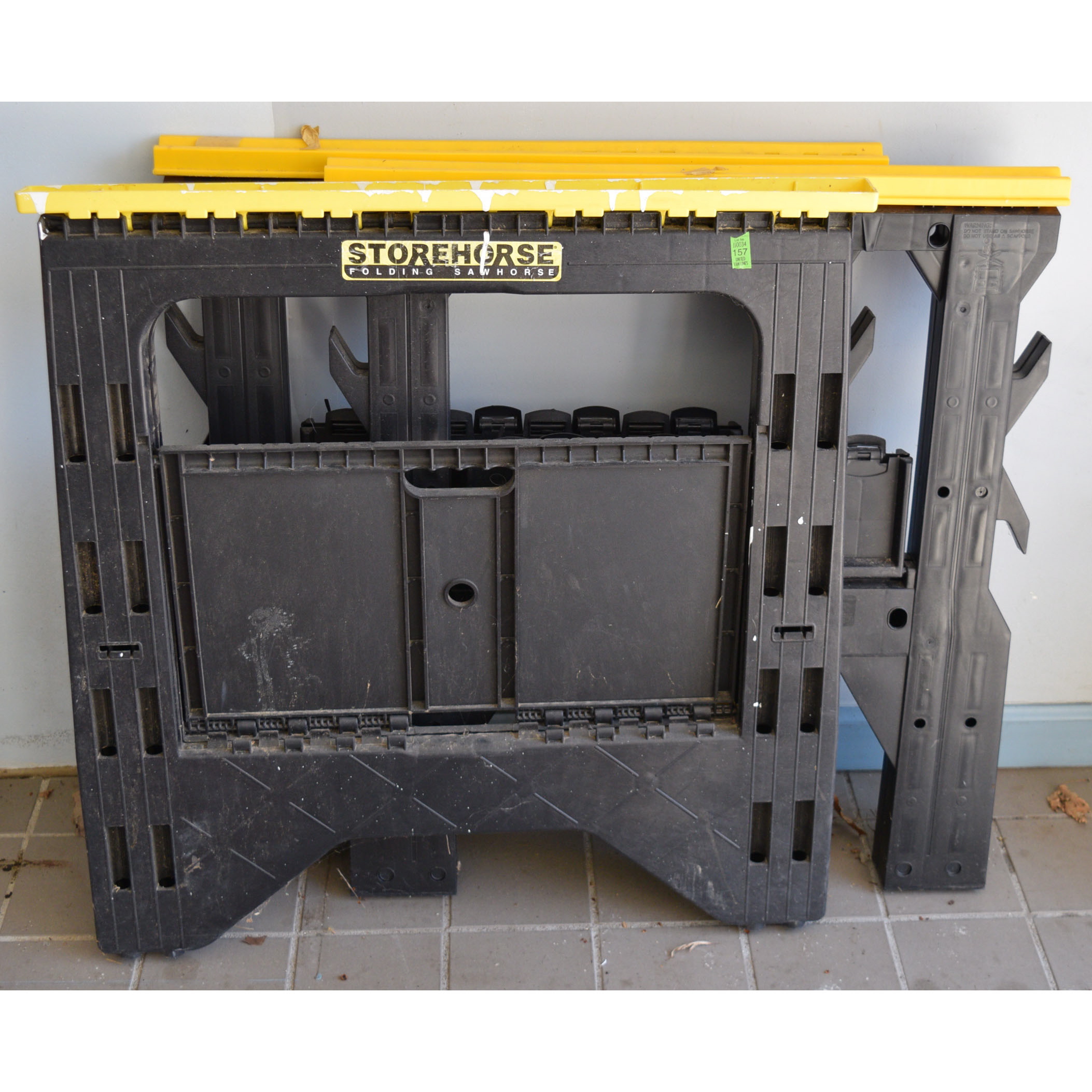 Folding Sawhorses Including Storehorse