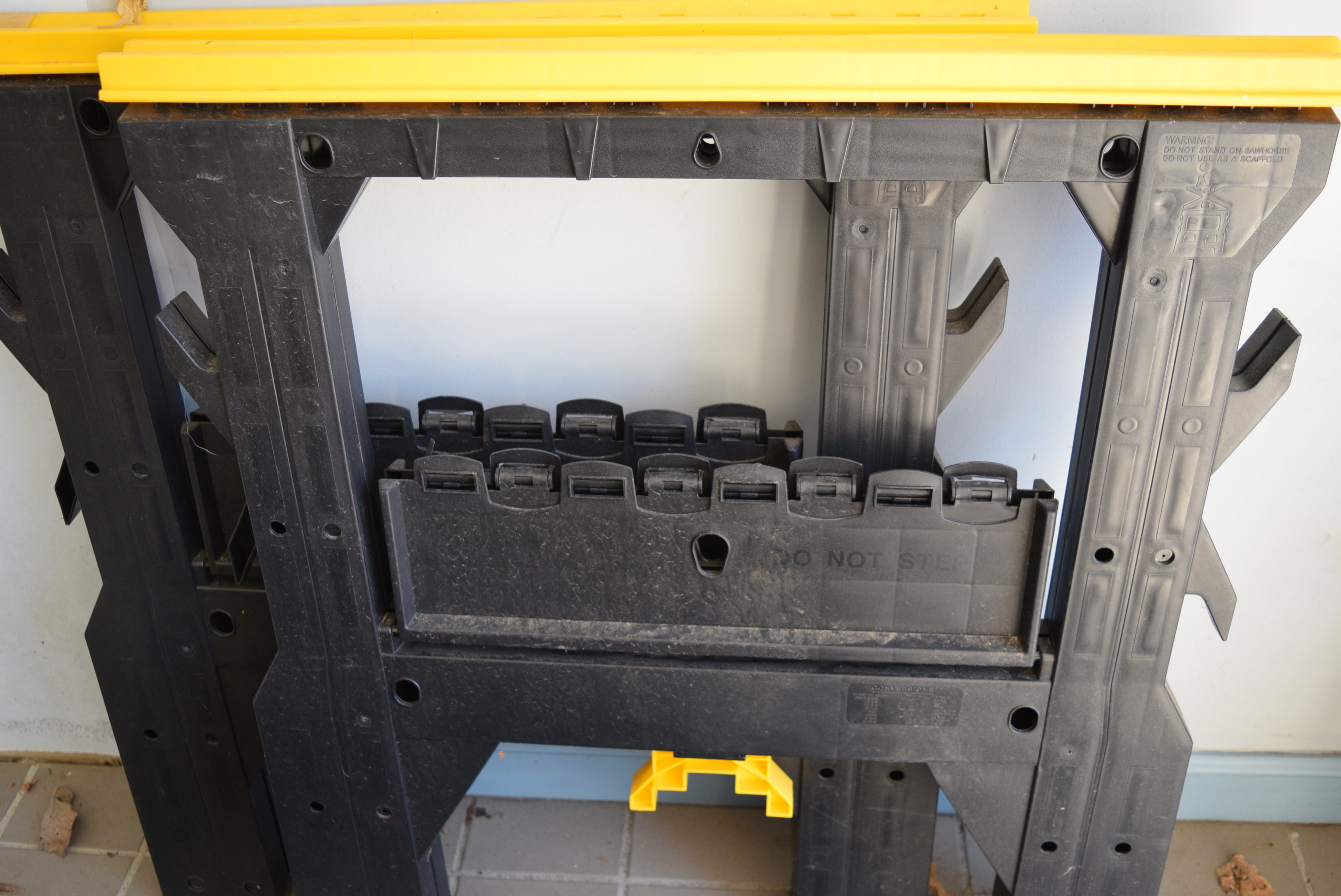 Folding Sawhorses Including Storehorse