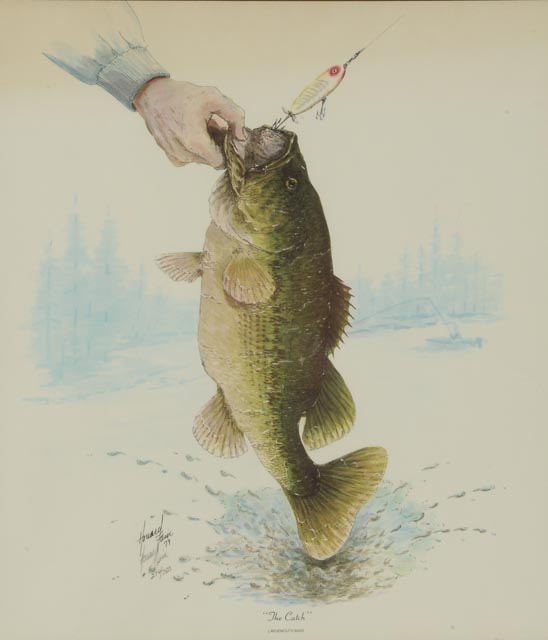 Howard Fain Signed LE Offset Lithograph "The Catch"