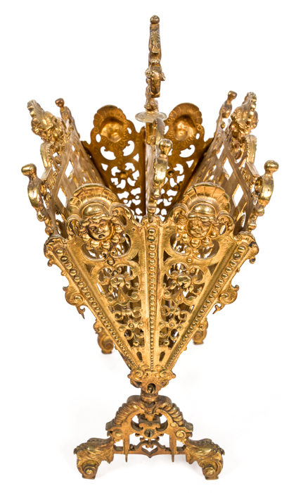 Ornate Antique Brass Magazine Rack