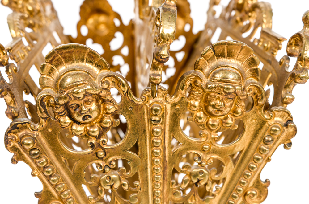 Ornate Antique Brass Magazine Rack