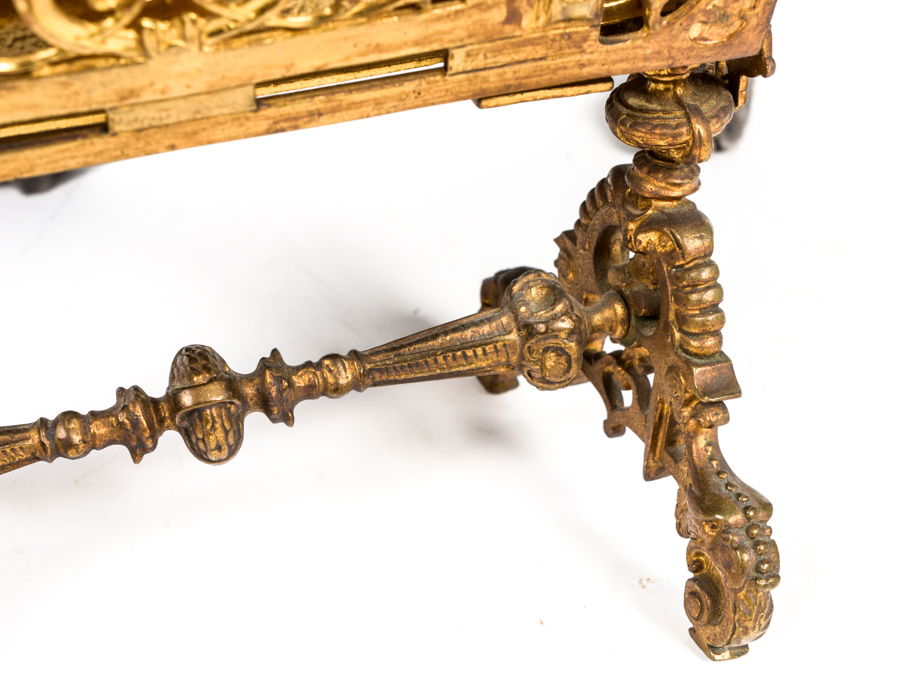 Ornate Antique Brass Magazine Rack