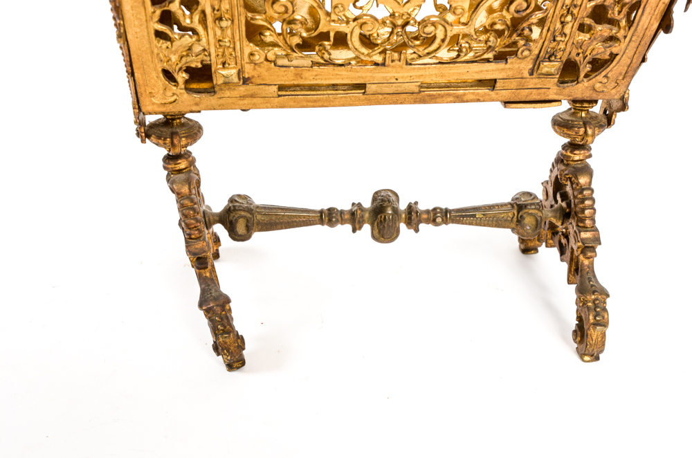 Ornate Antique Brass Magazine Rack