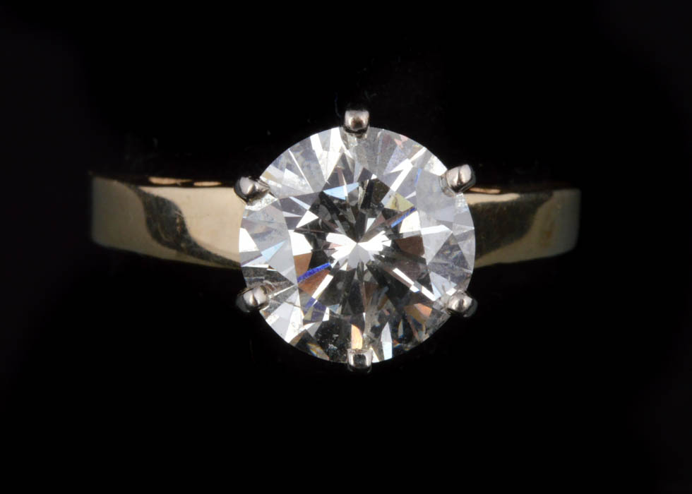 2.20CT 14K Yellow Gold Diamond Solitaire Ring