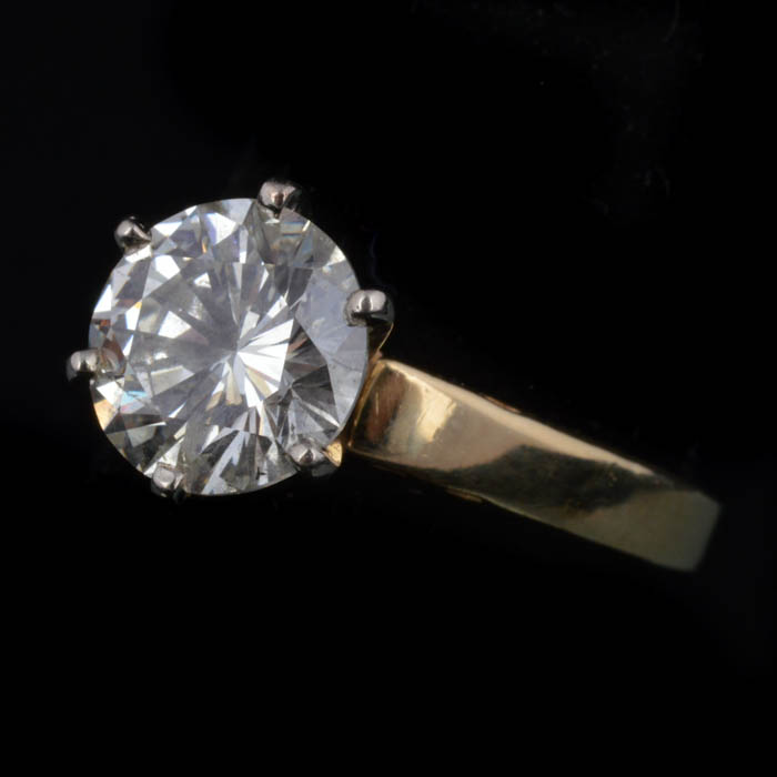 2.20CT 14K Yellow Gold Diamond Solitaire Ring