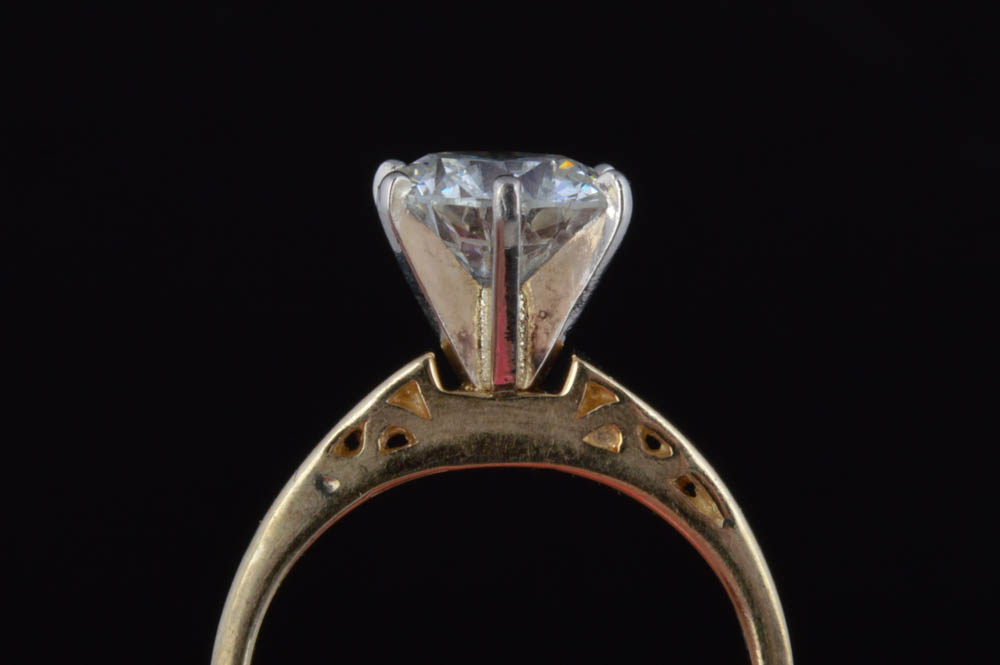 2.20CT 14K Yellow Gold Diamond Solitaire Ring