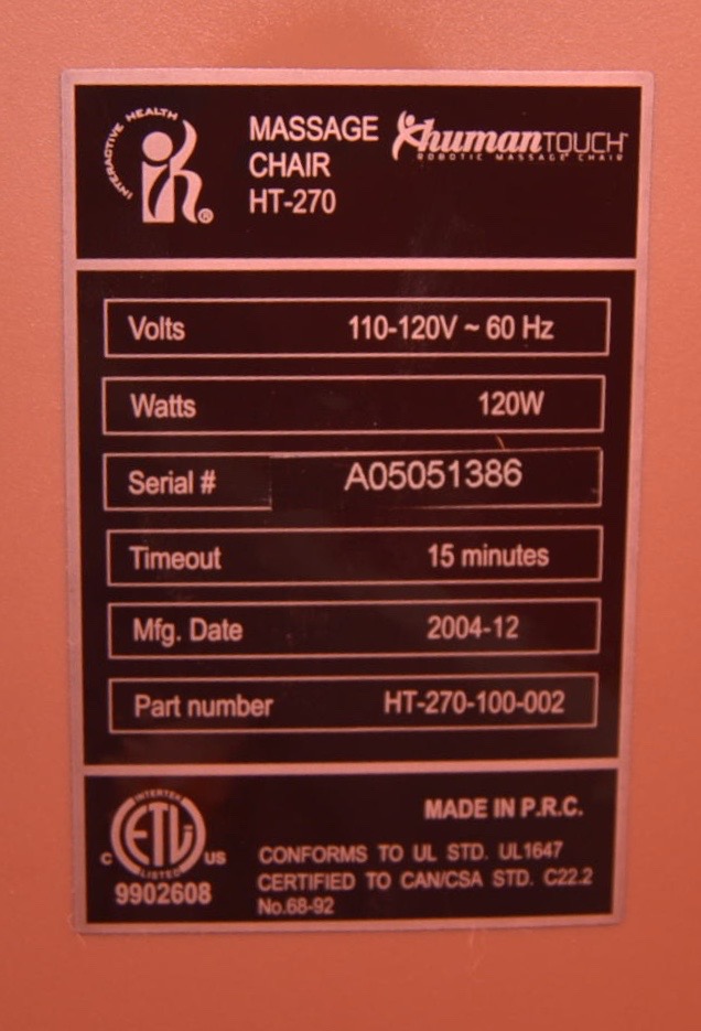 Sharper Image HT-270 Human Touch Robotic Massage Chair