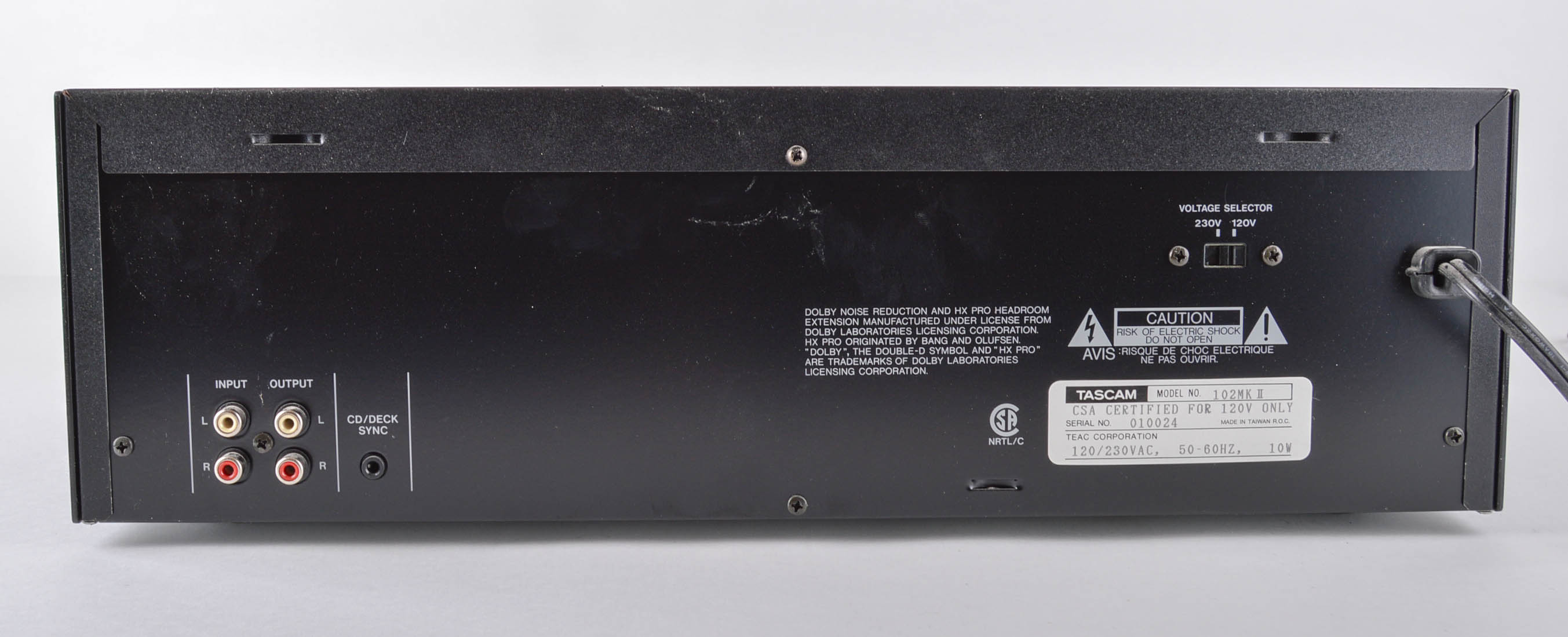 Tascam 102mkII Professional Rack-Mount Cassette Deck