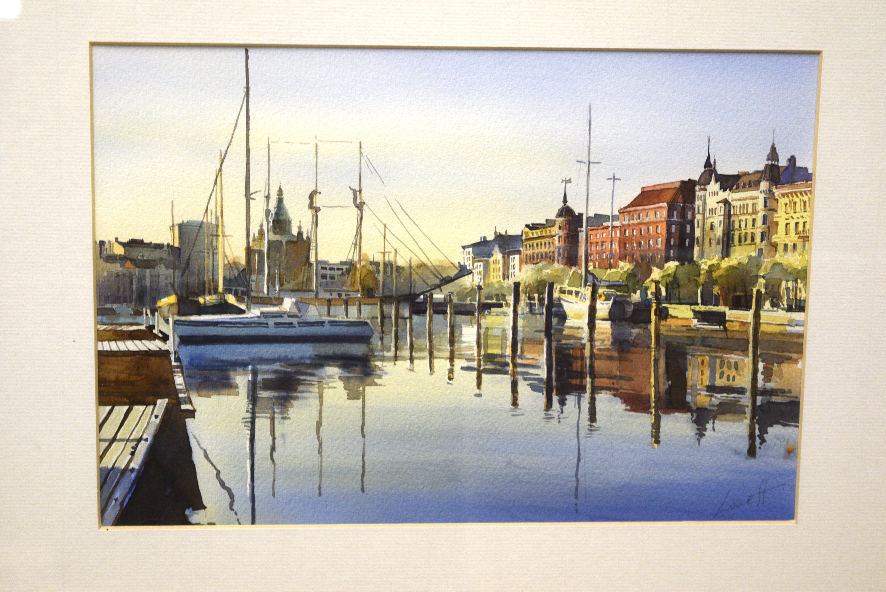 Linett ' Helsinki, Finland' Original Watercolor Painting