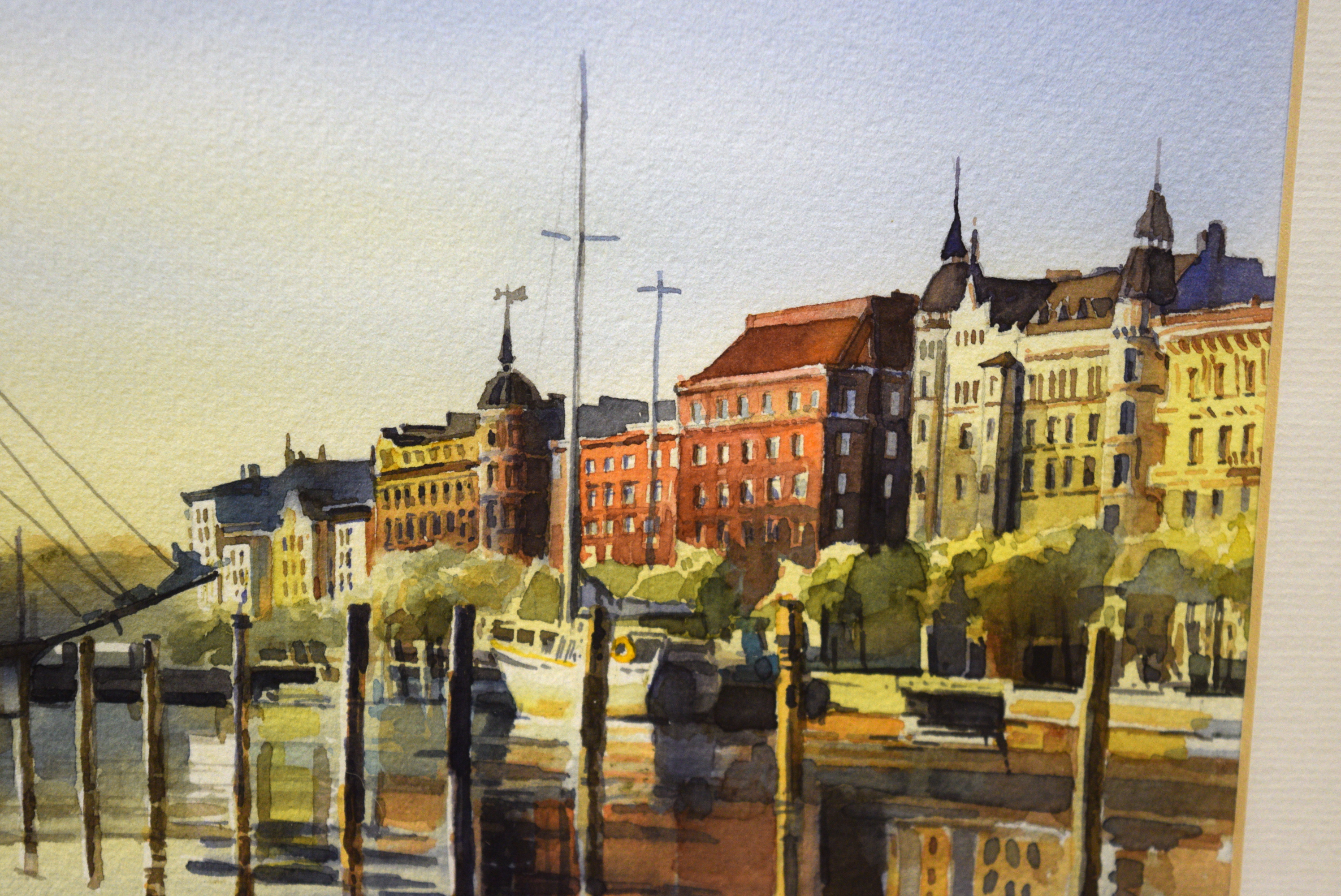 Linett ' Helsinki, Finland' Original Watercolor Painting