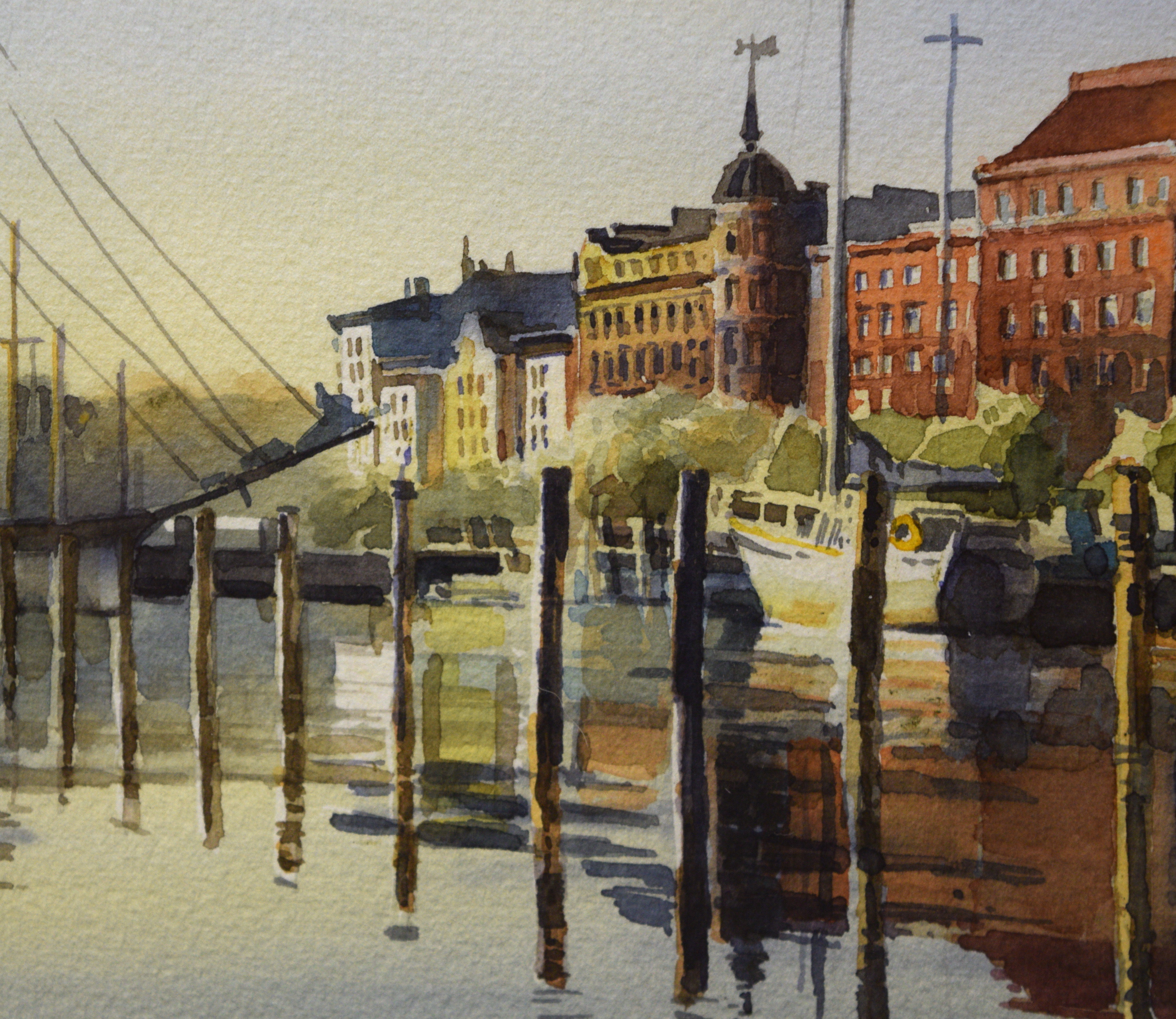 Linett ' Helsinki, Finland' Original Watercolor Painting