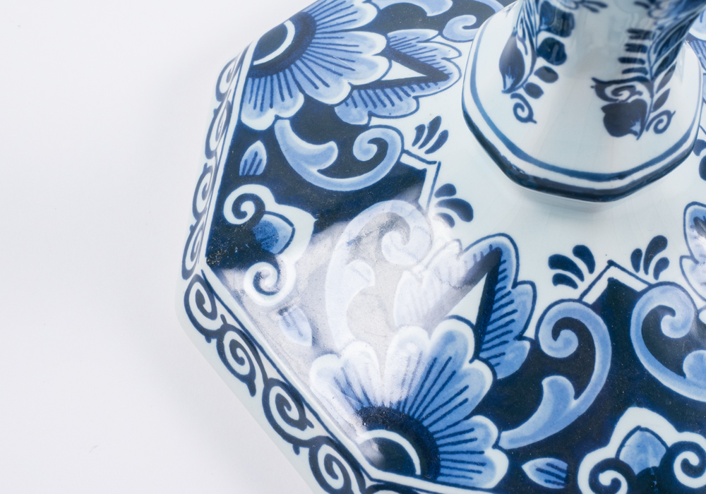 Pair of Delft Blue Candlesticks