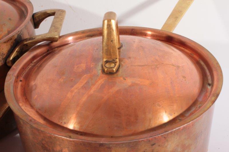 Set of Copper Pots and Pans