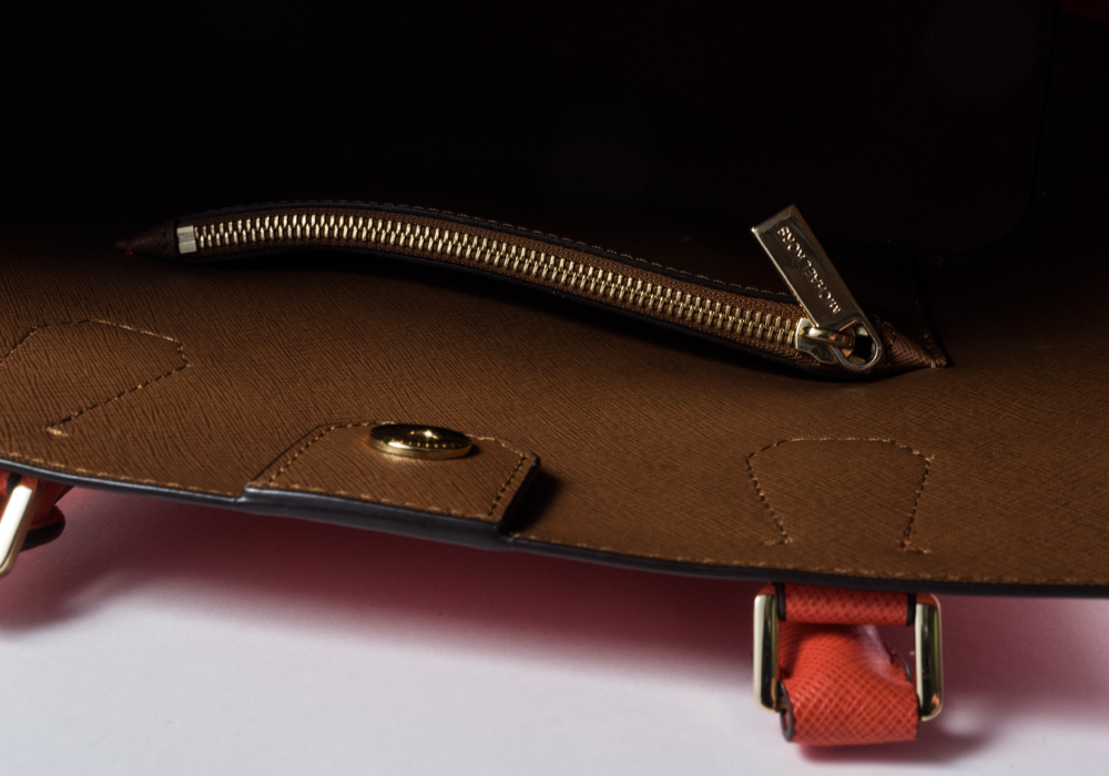 Michael Kors Orange Purse and Gold Wallet