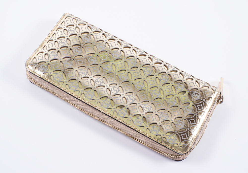 Michael Kors Orange Purse and Gold Wallet