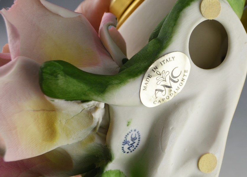 A.M.C. Capodimonte Clock and Mottahedeh & Co. Trinket Box and Dish