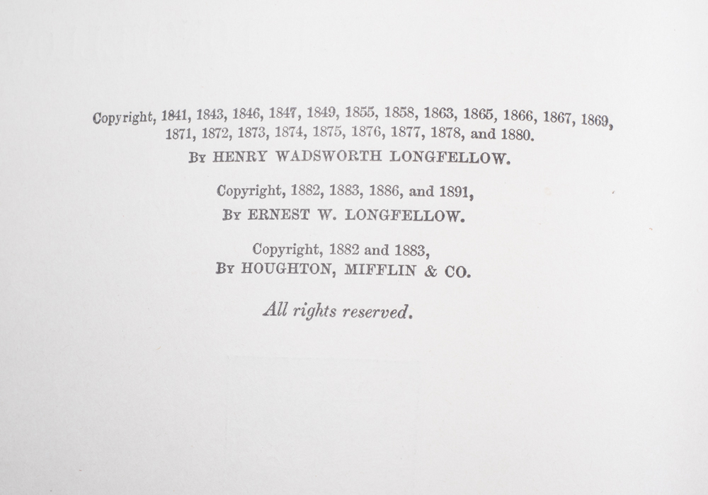 Antique Book "The Poetical Works of Henry Wadsworth Longfellow"