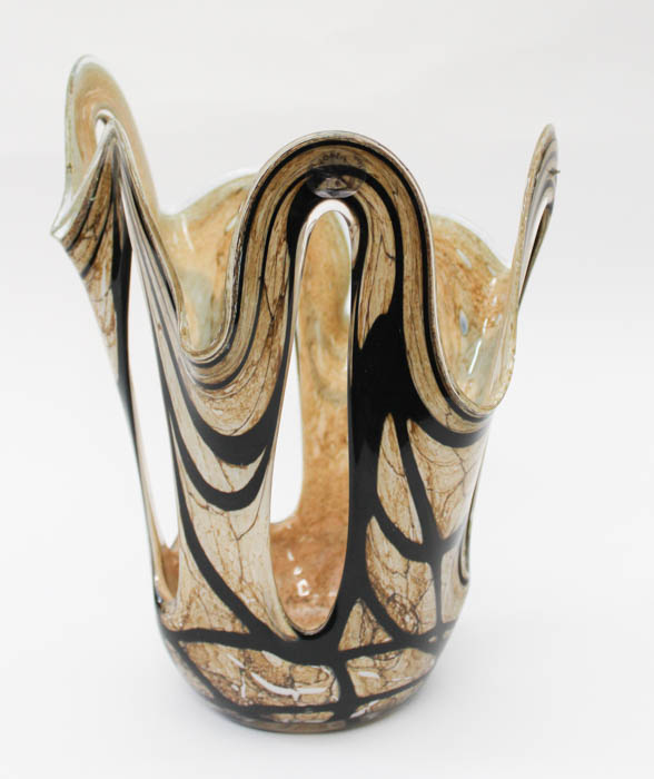 Pair of Zorza Glass Vases Hand-Made in Poland