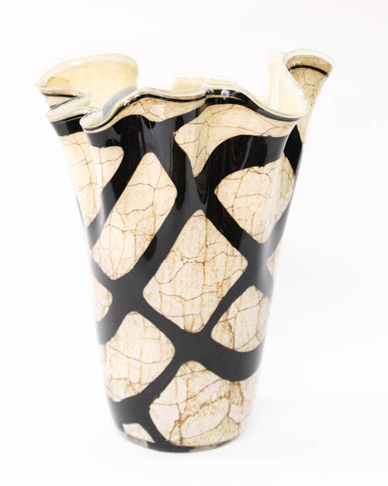 Pair of Zorza Glass Vases Hand-Made in Poland