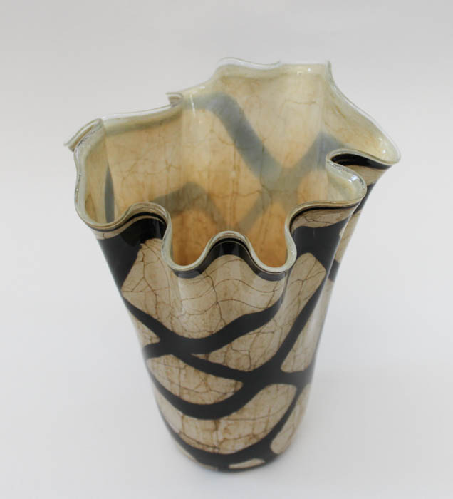 Pair of Zorza Glass Vases Hand-Made in Poland